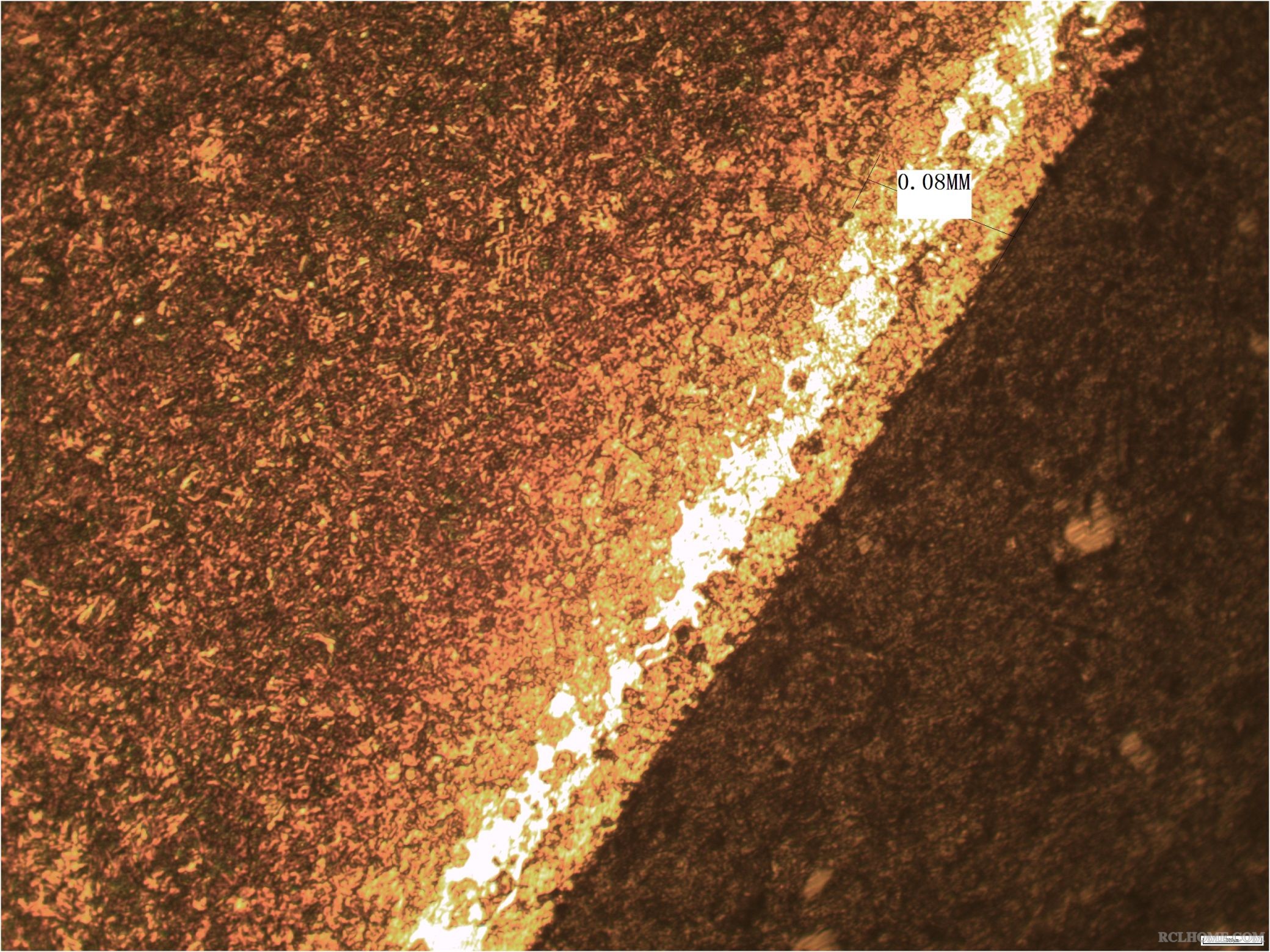 100X  脱碳带0.05mm外缘0.03mm